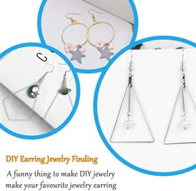 img 2 attached to 120-Piece Beading Hoop Earrings Set for Jewelry Making - Round, Triangle, Rhombus Geometric Earring Hoops in Gold and White K - Bulk Jewelry Making Supplies for DIY Crafts