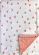 contemporary baby minky blankets: peach plush stroller blanket ideal for warmth and comfort for baby girls logo