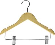 👕 honey-can-do hngt01225 10-pack children's basic hanger with clips, medium size, 10, maple логотип