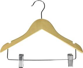 img 1 attached to 👕 Honey-Can-Do HNGT01225 10-Pack Children's Basic Hanger with Clips, medium size, 10, Maple