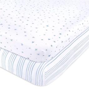img 3 attached to Premium 2 Pack Pack n Play Sheets for Baby Boy by Ely’s & Co. — 100% Jersey Cotton — Blue Stars + Stripes Design