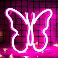 d-pink butterfly neon wall lights - usb/battery powered led neon night light for bedroom decor, aesthetic room decoration for girls, kids, living room, bar, dorm, men cave логотип