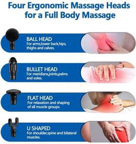 img 2 attached to 🔫 Portable Handheld Mini Massage Gun for Deep Tissue Percussion: Relieve Neck, Back, Foot, and Leg Pain with Power Bank Function and 4 Massage Heads