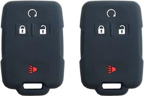 img 4 attached to 🔑 BAR Autotech Silicone Rubber Keyless Entry Shell Case Fob and Key Skin Cover for Chevrolet Silverado Colorado M3N32337100 13577770 13577771 GMC Sierra Yukon Cadillac - 1 Pair (Black)