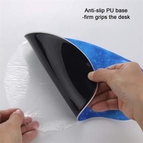 img 1 attached to 🖱️ Blue Star Ergonomic Computer Mouse Pad with Wrist Rest Support, Non-Slip PU Base for Pain Relief, Ideal for Home Office, Work, Studying