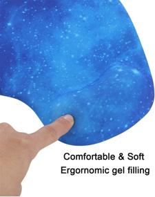 img 2 attached to 🖱️ Blue Star Ergonomic Computer Mouse Pad with Wrist Rest Support, Non-Slip PU Base for Pain Relief, Ideal for Home Office, Work, Studying