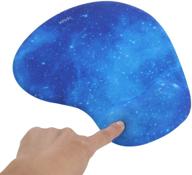 🖱️ blue star ergonomic computer mouse pad with wrist rest support, non-slip pu base for pain relief, ideal for home office, work, studying logo