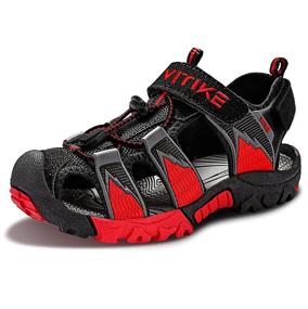 img 3 attached to ASHION Sandals Summer Outdoor Jet Black Boys' Shoes in Sandals