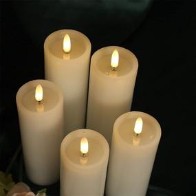 img 4 attached to 🕯️ Water Ripple Flameless Candles Set of 5 - Remote Control LED Pillar Candles with Timer and White Wax for Decorative Ambiance