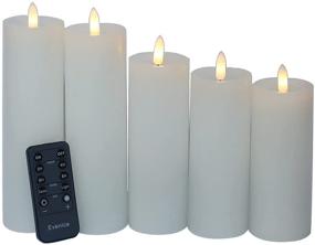 img 2 attached to 🕯️ Water Ripple Flameless Candles Set of 5 - Remote Control LED Pillar Candles with Timer and White Wax for Decorative Ambiance