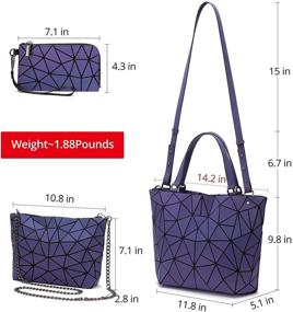 img 2 attached to Geometric Luminous Holographic Reflective Crossbody Women's Handbags & Wallets and Fashion Backpacks