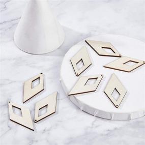 img 1 attached to 🔶 PH PandaHall 100 pcs Rhombus Wood Big Pendants: Natural Hollow Wooden Jewelry DIY Craft Making Ornaments