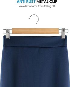 img 1 attached to 👖 Premium Wood Pant Hangers with Metal Clips - 20 Pack, 360° Swivel Hook, Ideal for Jeans, Skirts, and Slacks