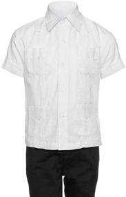 img 4 attached to 👔 Gentlemens Collection Big Boy's Little Linen Look Guayabera Shirt with Long/Short Sleeves