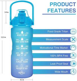 img 2 attached to 🚰 PASER Motivational Water Bottle 32oz with Time Marker & Handle: Stay Hydrated Easily!