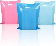 🛍️ 12x15 pink & blue plastic shopping bag handles - merchandise logo