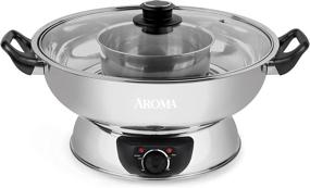 img 3 attached to 🍲 Aroma Stainless Steel Hot Pot (ASP-600) - Silver, 5 Quart: An Elegant and Efficient Cooking Companion