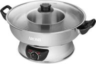 🍲 aroma stainless steel hot pot (asp-600) - silver, 5 quart: an elegant and efficient cooking companion логотип