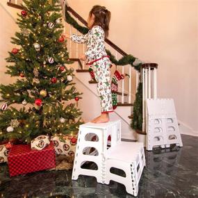 img 2 attached to 🪜 Neat 2 Step Folding Stool for Kitchen, Closet, RV & More – Collapsible Step Stool Ladder Perfect for Adults, Seniors, Kids…