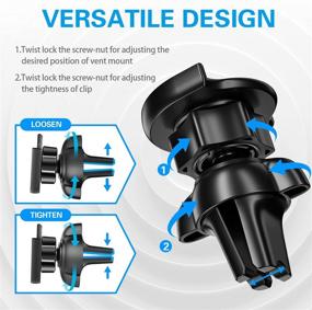 img 1 attached to 📱 Socket Mount Air Vent Phone Holder | pop-tech 360° Rotation Vent Clip Car Mount Silicone with Adjustable Switch Lock for Collapsible Grip / GPS Navigation & 3M Sticky Adhesive for Expanding Stand