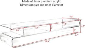 img 3 attached to 🖥️ Ikee Design Acrylic Monitor Storage Riser Stand - Organize Your Study Room or Office Efficiently with Clear Acrylic Monitor Display and 3-Spacious Compartments - 23”W x 7.4”D x 4.5”H