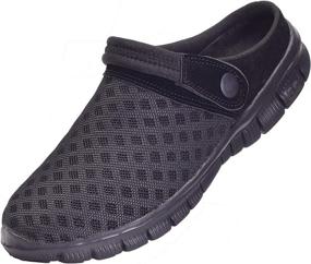 img 1 attached to 👞 Comfortable and Stylish KVbabby Slipper Sandals: Breathable Black Blue Boys' Shoes at Clogs & Mules