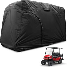 img 4 attached to ⛳️ Waterproof Golf Cart Cover - Universal Fit for EZ GO, Club Car, Yamaha - 420D with Zipper (108” L x 56” W x 66” H)