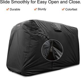 img 1 attached to ⛳️ Waterproof Golf Cart Cover - Universal Fit for EZ GO, Club Car, Yamaha - 420D with Zipper (108” L x 56” W x 66” H)