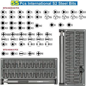 img 3 attached to Набор мини-электрической отвертки ABLY с 55 магнитными точными битами, светодиодным освещением и аккумуляторным питанием для телефонов, часов, камер, ноутбуков, переключателей и игровых консолей.