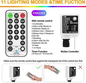 img 2 attached to 197ft Color Changing String Lights 500 LED - Remote Controllable, 11 Modes, Warm White to Multicolor Twinkle Lighting - Perfect for Thanksgiving, Xmas Tree, Party, Wedding, and Indoor Decorations