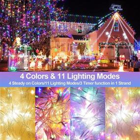 img 3 attached to 197ft Color Changing String Lights 500 LED - Remote Controllable, 11 Modes, Warm White to Multicolor Twinkle Lighting - Perfect for Thanksgiving, Xmas Tree, Party, Wedding, and Indoor Decorations