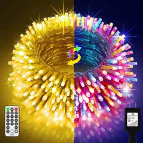 img 4 attached to 197ft Color Changing String Lights 500 LED - Remote Controllable, 11 Modes, Warm White to Multicolor Twinkle Lighting - Perfect for Thanksgiving, Xmas Tree, Party, Wedding, and Indoor Decorations