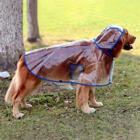 img 4 attached to 🐶🌧️ Пончо Glanzzeit Dog See-Through: стильное регулируемое пончо для собак размером от среднего до большого 2XL-6XL