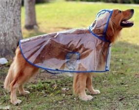 img 2 attached to 🐶🌧️ Пончо Glanzzeit Dog See-Through: стильное регулируемое пончо для собак размером от среднего до большого 2XL-6XL