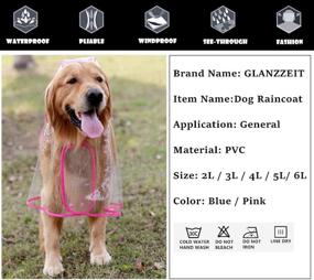 img 3 attached to 🐶🌧️ Пончо Glanzzeit Dog See-Through: стильное регулируемое пончо для собак размером от среднего до большого 2XL-6XL