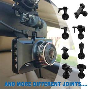 img 2 attached to Universal Dash Cam Rear View Mirror Mount Holder Kit - Compatible with YI, Rexing, APEMAN, Anker Roav, Aukey, CHORTAU, Z-Edge, Old Shark, KDLINKS X1, E-ACE, Peztio and Most Other Dash Cam