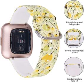 img 3 attached to 🌼 CAGOS Floral Silicone Sport Strap Wristbands for Fitbit Versa 2/Fitbit Versa/Fitbit Versa Lite - Compatible Bands for Women and Men - Accessories Replacement for Fitbit Versa Smartwatch (Dandelion)