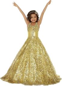 img 4 attached to Sequined Pageant Dresses for Toddlers - Gzcdress Girls' Clothing in Dresses