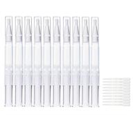 💅 convenient 10 pack of transparent nail oil twist pens for cosmetics - with lip gloss brush applicators and eyelash growth liquid tubes! includes 10 plastic graduated transfer pipettes logo