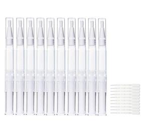 img 4 attached to 💅 Convenient 10 Pack of Transparent Nail Oil Twist Pens for Cosmetics - With Lip Gloss Brush Applicators and Eyelash Growth Liquid Tubes! Includes 10 Plastic Graduated Transfer Pipettes