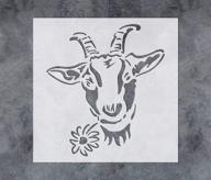 🐐 gss designs farmhouse goat flower stencil - reusable mylar farm animal template stencils (12x12inch) - perfect for wood, wall, and canvas painting - artistic diy painting tools (sl-105) logo