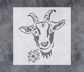 img 4 attached to 🐐 GSS Designs Farmhouse Goat Flower Stencil - Reusable Mylar Farm Animal Template Stencils (12x12Inch) - Perfect for Wood, Wall, and Canvas Painting - Artistic DIY Painting Tools (SL-105)