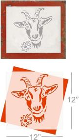 img 3 attached to 🐐 GSS Designs Farmhouse Goat Flower Stencil - Reusable Mylar Farm Animal Template Stencils (12x12Inch) - Perfect for Wood, Wall, and Canvas Painting - Artistic DIY Painting Tools (SL-105)