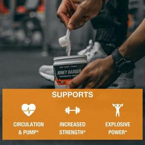 img 3 attached to 🍑 Honey Badger Pre Workout Powder: Vegan Keto Peach Mango | Natural Energy for Men & Women | Beta Alanine, Caffeine & Vitamin C | Sugar Free & Paleo | 30 Servings