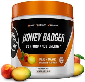 img 4 attached to 🍑 Honey Badger Pre Workout Powder: Vegan Keto Peach Mango | Natural Energy for Men & Women | Beta Alanine, Caffeine & Vitamin C | Sugar Free & Paleo | 30 Servings