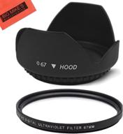 premium 67mm digital tulip flower lens hood and uv filter bundle for nikon coolpix p900, p950 digital camera logo