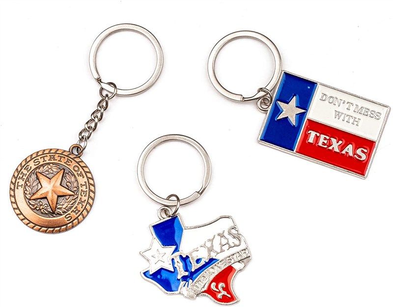 Texas Bundle Souvenir Metal Keychain 12 Pack-Texas Lone Star on Texas State  Map, Don't Mess with Texas, I Love Texas, Longhorn, Texas Seal, Texas