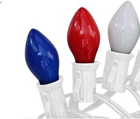 img 3 attached to 🎄 Proudly Illuminate Your Holidays with Holiday Pride Patriotic String Lights - Vintage Ceramic C7 Christmas Tree Lights in Red, White, and Blue - White Wire - UL Listed - Set of 25