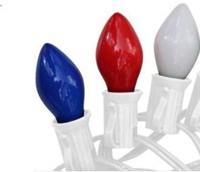 img 2 attached to 🎄 Proudly Illuminate Your Holidays with Holiday Pride Patriotic String Lights - Vintage Ceramic C7 Christmas Tree Lights in Red, White, and Blue - White Wire - UL Listed - Set of 25