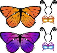 🦋 vibrant butterfly wings costumes and headbands in purple and orange shades logo